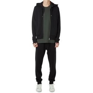 Acne Studios Johna Jogger Drawstring Ankle Cuff Cotton Blend Sweat Pant in Black
